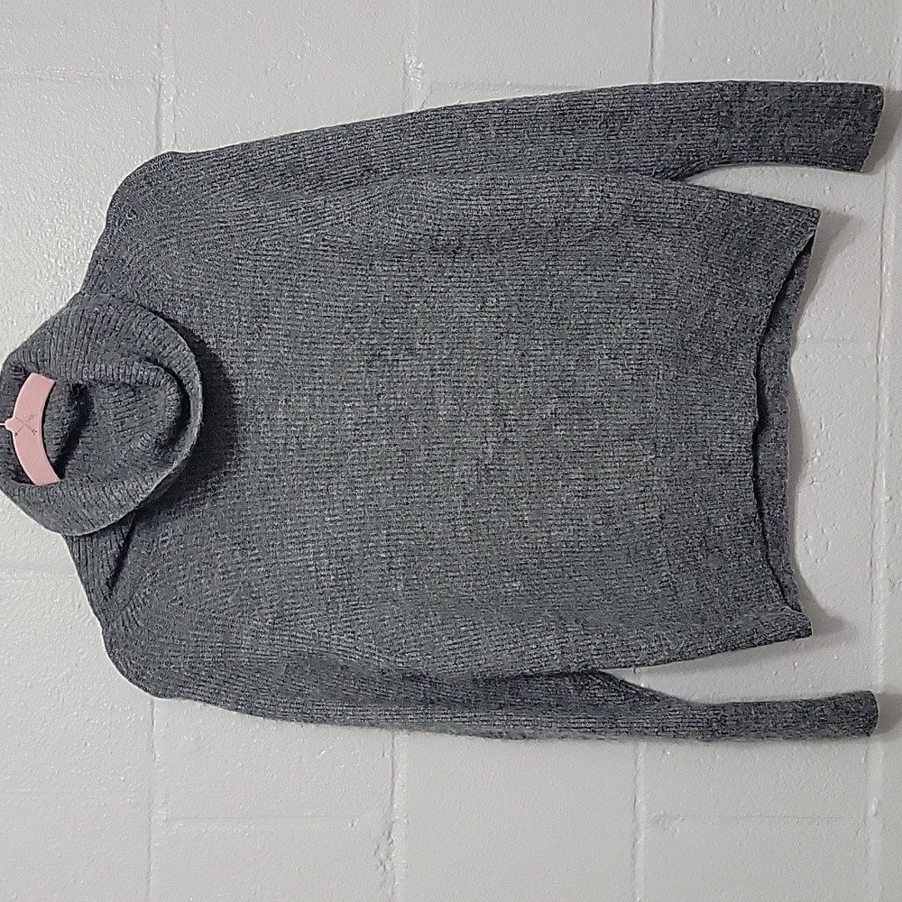 Quince Baby Alpaca Wool Blend Gray Turtleneck Sweater M